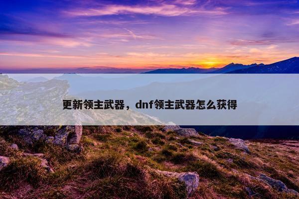 更新领主武器,dnf领主武器怎么获得 更新领主武器,dnf领主武器怎么获得