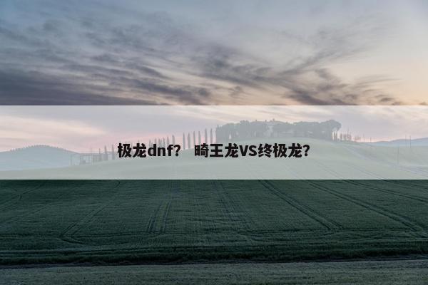 极龙dnf? 畸王龙VS终极龙? 极龙dnf? 畸王龙VS终极龙?
