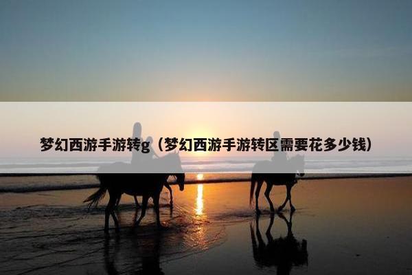 梦幻西游手游转g（梦幻西游手游转区需要花多少钱）
