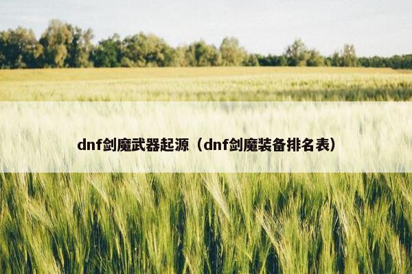 dnf剑魔武器起源（dnf剑魔装备排名表）