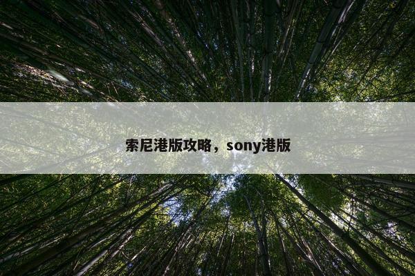 索尼港版攻略，sony港版