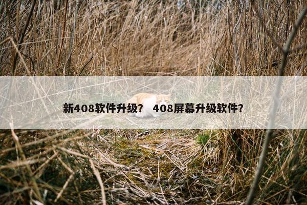 新408软件升级? 408屏幕升级软件? 新408软件升级? 408屏幕升级软件?