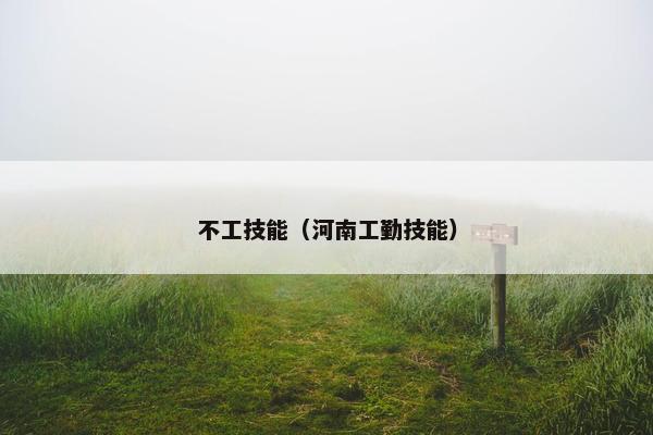 不工技能（河南工勤技能）