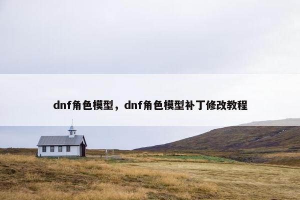 dnf角色模型，dnf角色模型补丁修改教程