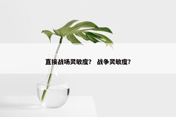 直接战场灵敏度? 战争灵敏度? 直接战场灵敏度? 战争灵敏度?