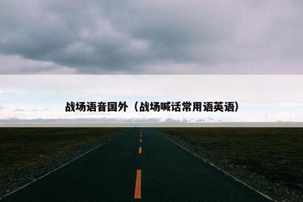 战场语音国外(战场喊话常用语英语) 战场语音国外(战场喊话常用语英语)