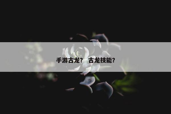 手游古龙？ 古龙技能？