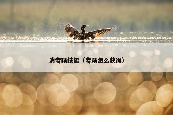 消专精技能（专精怎么获得）