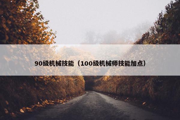 90级机械技能(100级机械师技能加点) 90级机械技能(100级机械师技能加点)