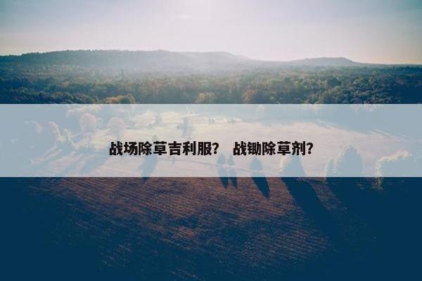 战场除草吉利服？ 战锄除草剂？
