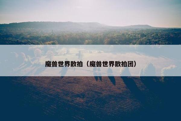 魔兽世界散拍（魔兽世界散拍团）