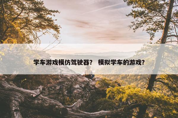 学车游戏模仿驾驶器？ 模拟学车的游戏？