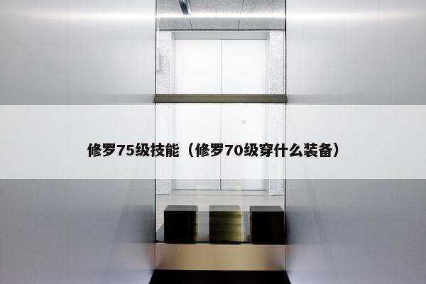 修罗75级技能（修罗70级穿什么装备）