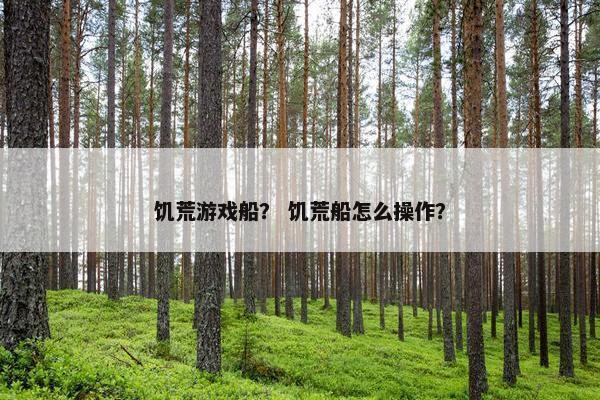 饥荒游戏船？ 饥荒船怎么操作？