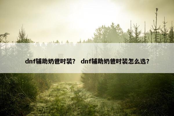 dnf辅助奶爸时装? dnf辅助奶爸时装怎么选? dnf辅助奶爸时装? dnf辅助奶爸时装怎么选?
