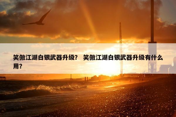 笑傲江湖白银武器升级？ 笑傲江湖白银武器升级有什么用？