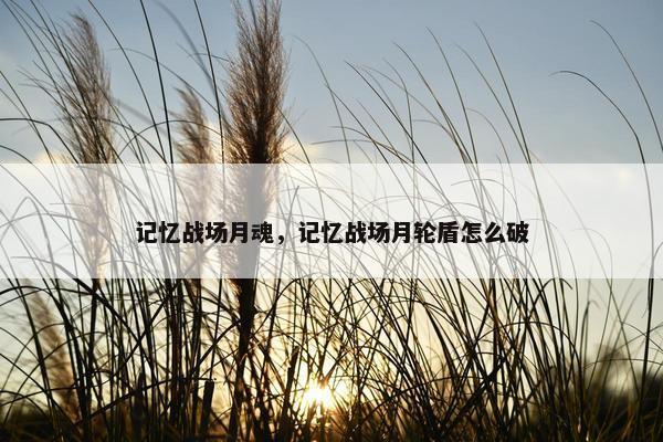 记忆战场月魂，记忆战场月轮盾怎么破