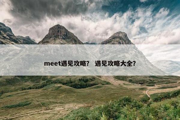 meet遇见攻略？ 遇见攻略大全？