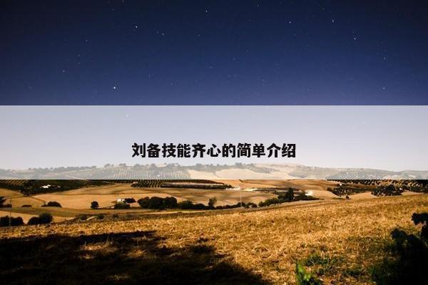 刘备技能齐心的简单介绍 刘备技能齐心的简单介绍