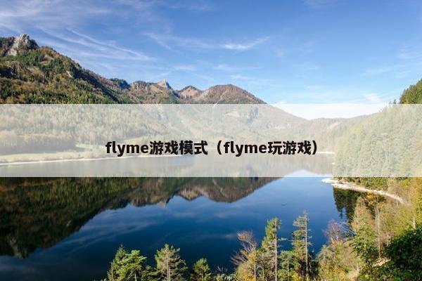 flyme游戏模式(flyme玩游戏) flyme游戏模式(flyme玩游戏)