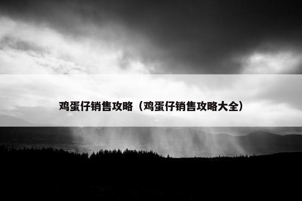 鸡蛋仔销售攻略（鸡蛋仔销售攻略大全）