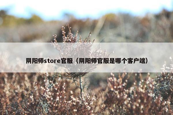 阴阳师store官服（阴阳师官服是哪个客户端）