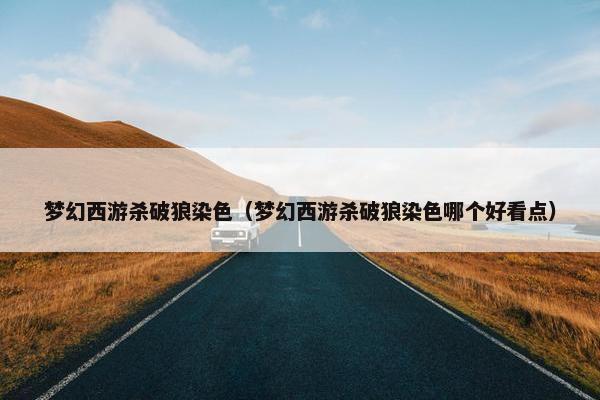梦幻西游杀破狼染色（梦幻西游杀破狼染色哪个好看点）