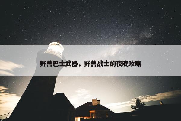 野兽巴士武器，野兽战士的夜晚攻略