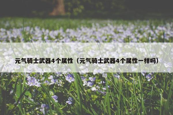 元气骑士武器4个属性（元气骑士武器4个属性一样吗）