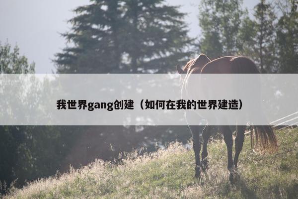 我世界gang创建（如何在我的世界建造）
