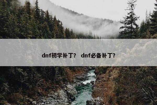 dnf初学补丁？ dnf必备补丁？
