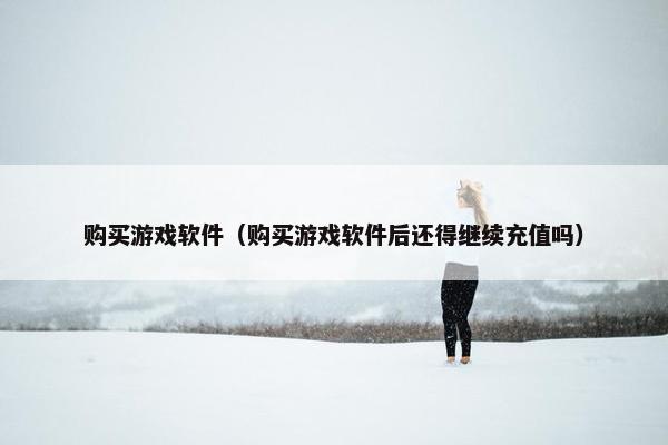 购买游戏软件（购买游戏软件后还得继续充值吗）