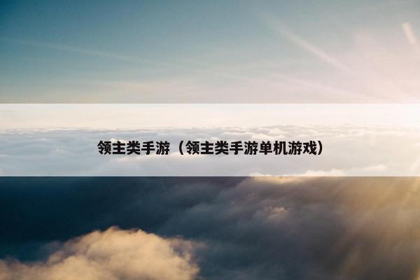 领主类手游（领主类手游单机游戏）