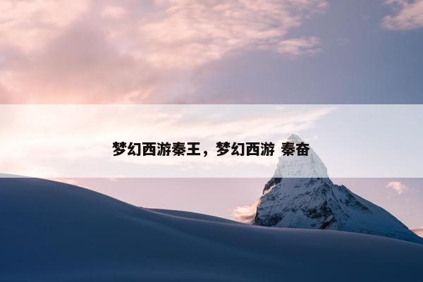 梦幻西游秦王，梦幻西游 秦奋