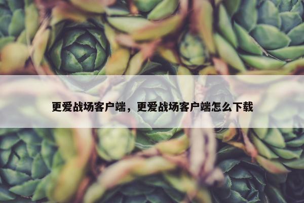 更爱战场客户端，更爱战场客户端怎么下载