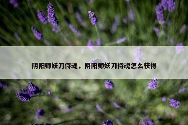 阴阳师妖刀侍魂，阴阳师妖刀侍魂怎么获得