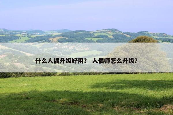 什么人偶升级好用？ 人偶师怎么升级？