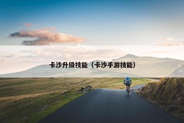 卡沙升级技能（卡沙手游技能）
