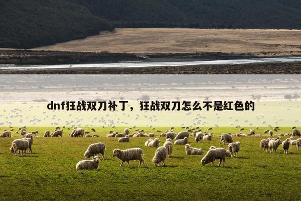 dnf狂战双刀补丁，狂战双刀怎么不是红色的