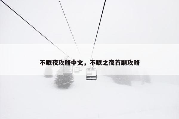 不眠夜攻略中文，不眠之夜首刷攻略