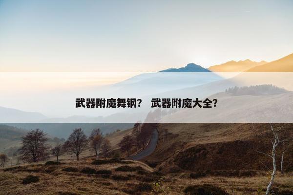 武器附魔舞钢？ 武器附魔大全？