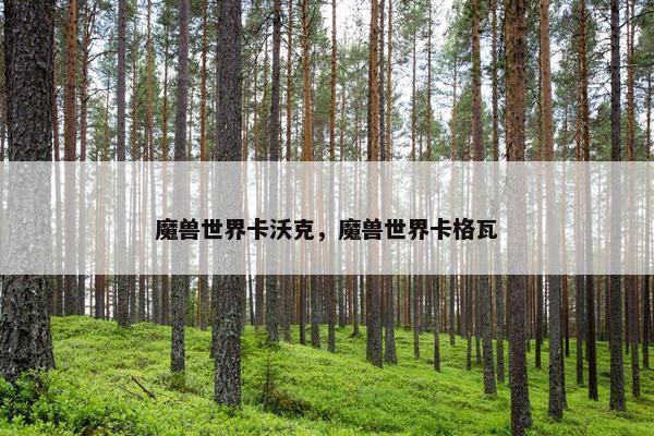 魔兽世界卡沃克，魔兽世界卡格瓦