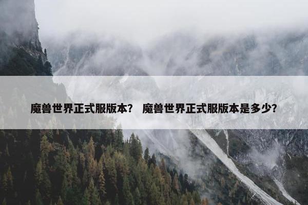 魔兽世界正式服版本？ 魔兽世界正式服版本是多少？