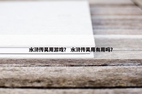 水浒传吴用游戏？ 水浒传吴用有用吗？