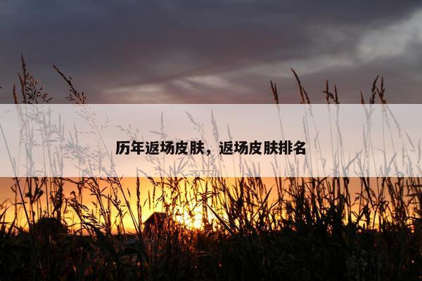历年返场皮肤，返场皮肤排名
