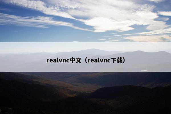 realvnc中文（realvnc下载）
