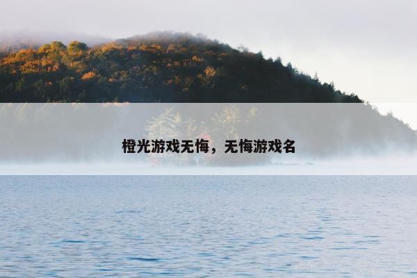 橙光游戏无悔，无悔游戏名