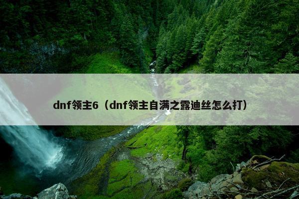 dnf领主6（dnf领主自满之露迪丝怎么打）