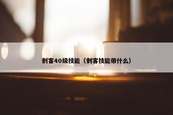 刺客40级技能（刺客技能带什么）