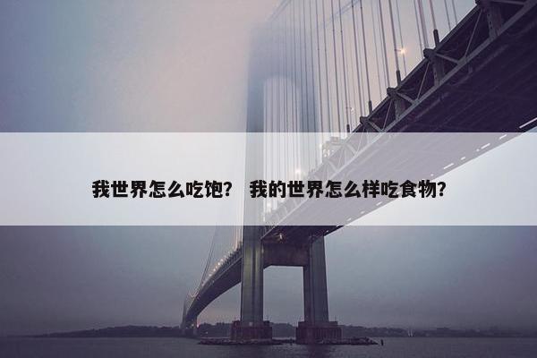 我世界怎么吃饱？ 我的世界怎么样吃食物？